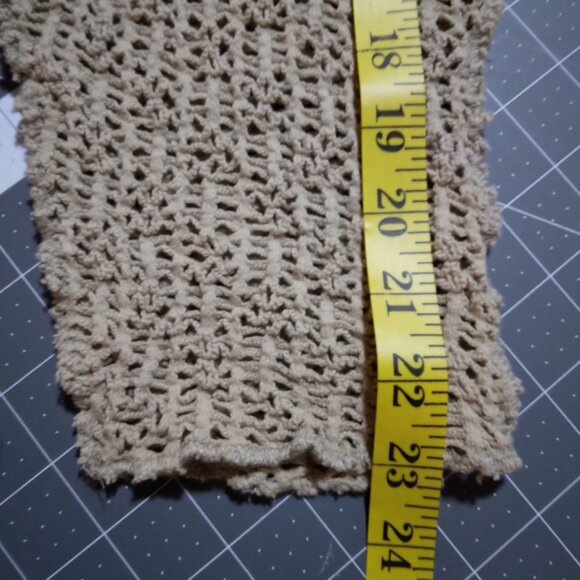 Boho Knit Maxi Cardigan Women’s Beige Duster Sweater L Festival Layering Chic - Picture 13 of 15